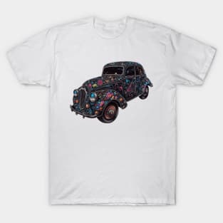 Car - an old retro car painted with psychedelic shapes and colors T-Shirt